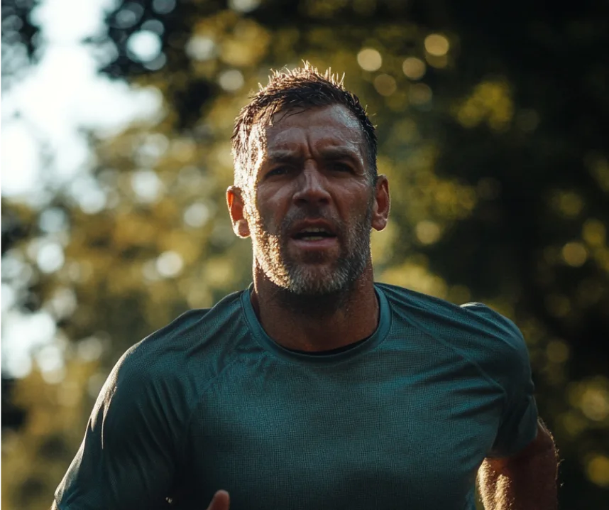 Atleta de alta performance em prova de rua